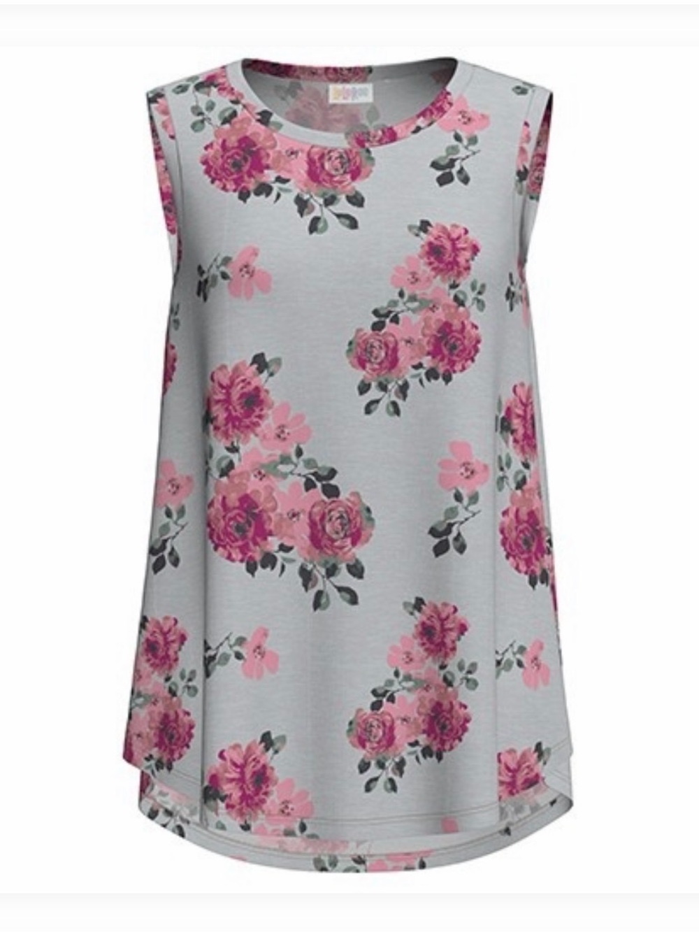LulaRoe Cocoa Sleeveless Pink Floral Swing Tank Top - Women's